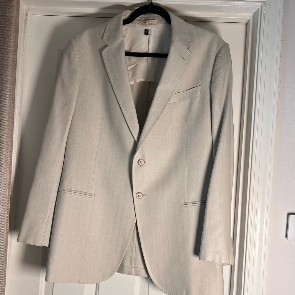 Armani Collezioni Classic Cream Men's Blazer Size 42